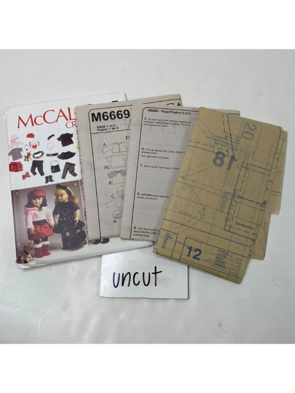 McCalls Crafts MP26118 Inch Doll Pattern Uncut American Girl